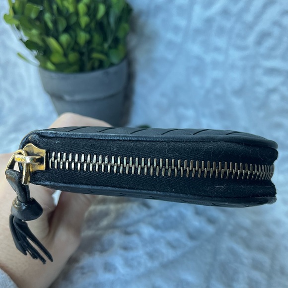 Bottega Veneta Black Long Zip Around Wallet with Pink Interior - Picture 8 of 12